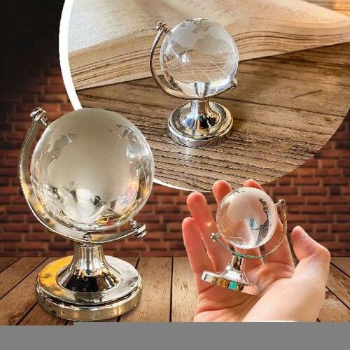 Mini Round Earth Globe Desktop Ornament Mini Crystal Home
