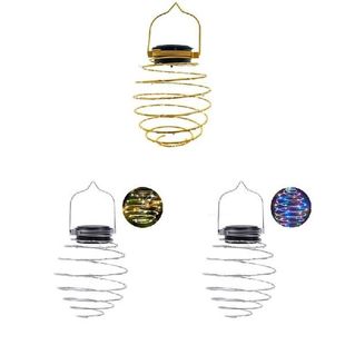 Lantern Light Hanging Shaped Spring Spiral Solar LED