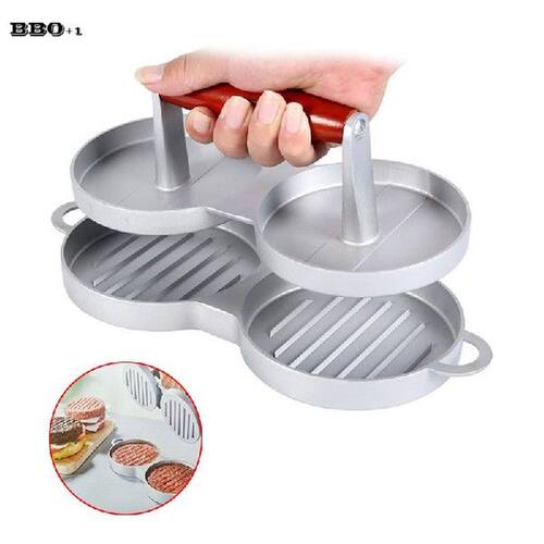 Double Hamburger Press Nonstick Cast Aluminum Burger Maker