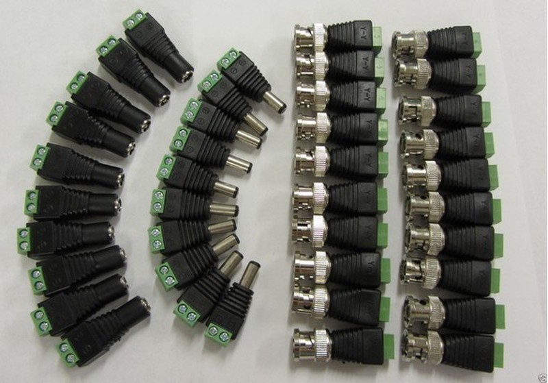 100% NEW 40PCS CAT5 TO BNC Passive Video and Power Balun