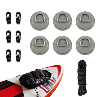 1 Set D Ring Pad PVC Patch Boat Deck Rigging 2.5m Black