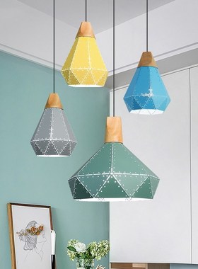 E27 Led Pendant Lights Nordic Industrial Lamp Iron Wood Mode