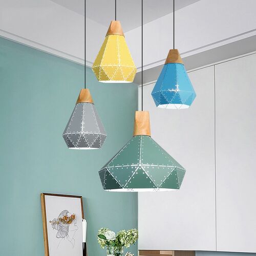 E27 Led Pendant Lights Nordic Industrial Lamp Iron Wood Mode