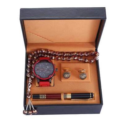 +Business Belt wallet wrist watch pen gift box set for men5