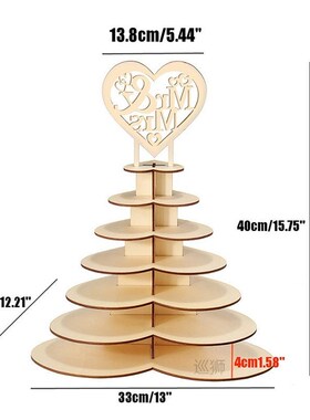 Wooden Heart-Shaped Love Chocolate Frame Wedding Wooden Orna