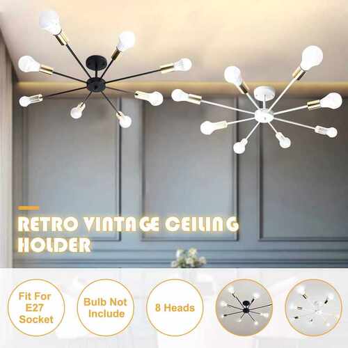 8 Lights E27 Chandeliers Light Vintage Industrial Edison Cha