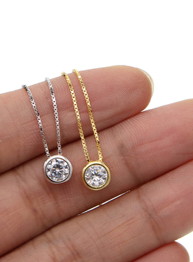 Single Stone Solitaire Cz Cubic Zirconia cate Dainty Box Cha