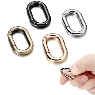 5Pcs Metal Oval Ring Spring Clasps Openable Carabiner Dog