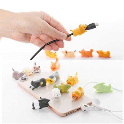Lovely Cartoon Cable Protector For IPhone Android USB Chargi