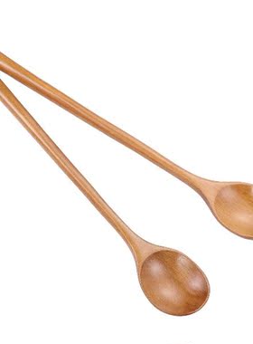 OUNONA 2PCS Wooden Long Handle High Heat Resistanct Cooking