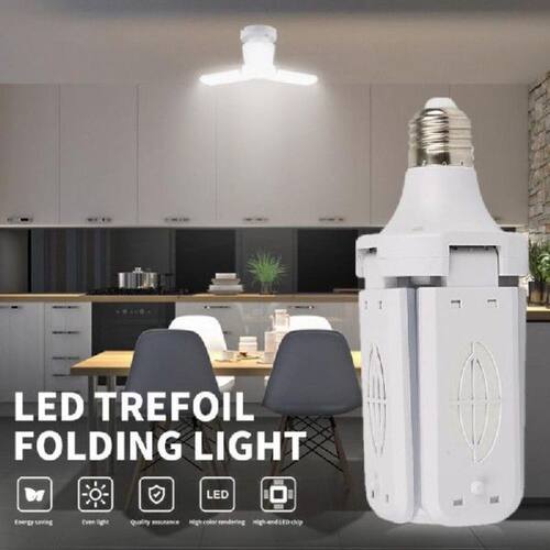 E27 LED Bulb Fan Blade Timing Lamp 360°Foldable Led