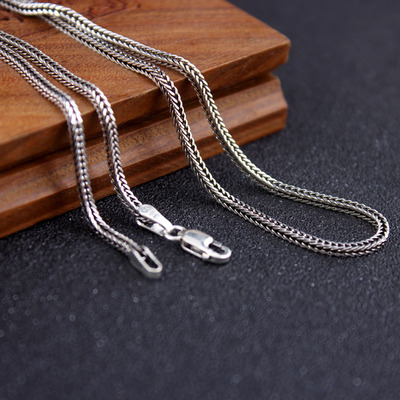 Pure Silver Weave Necklace S925 Sterling Thai Silver Fox Tai