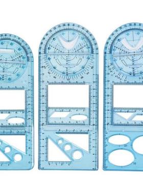 3 Sizes Multifunctional Geometric Ruler Plastic Drawing Rule