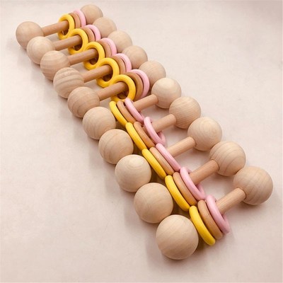 1PC Organic Wood Montessori Style Baby Teether Toys Wooden