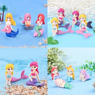 Mermaid Aquarium Landscape One Miniature Cake 4pcs Decor