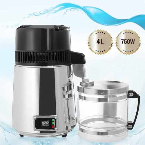 4L 750W Household Pure Water Distiller Electric Stainless St