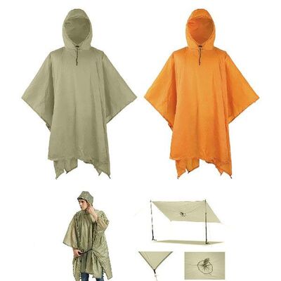 Hooded Rain Poncho Reusable Lightweighted Shelter for
