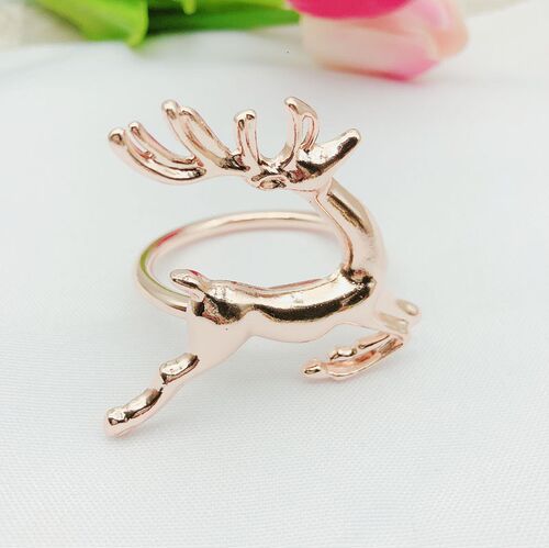 Embed 3pcs/lot Christmas Deer Dinner Napkin Buckle Hotel We