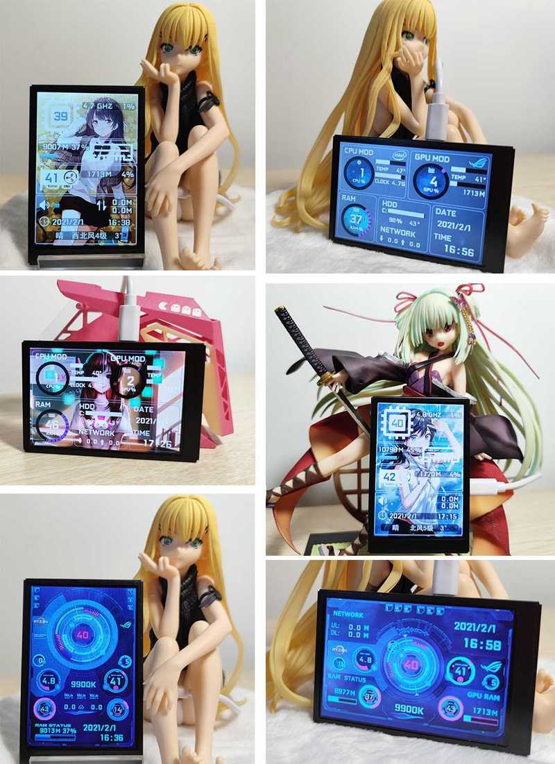 Computer Monitor For Mini ITX Case 3.5 Inch IPS TYPE-C Secon