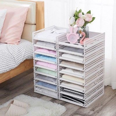 Storage Rack Stackable Clothing Drawer Style Storage Shelf