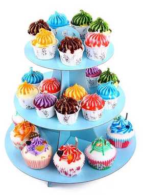 3-layer Red round cardboard cupcake stand dessert (30.48 cm