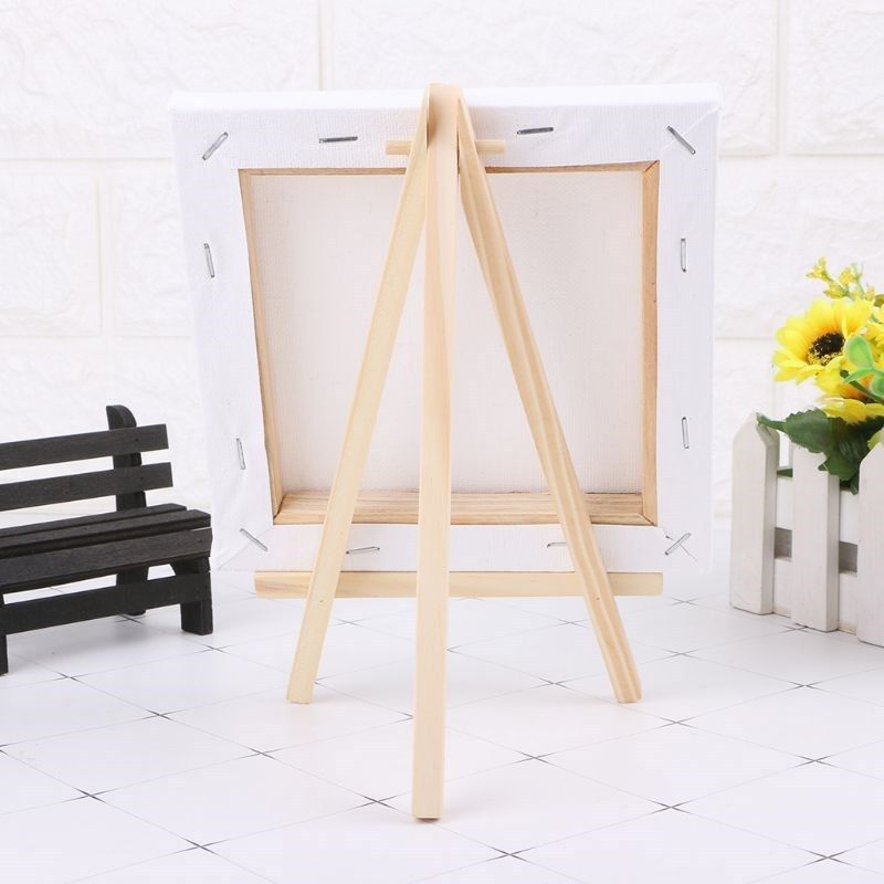 *7*12cm mini canvas and natural wood easel set art painting