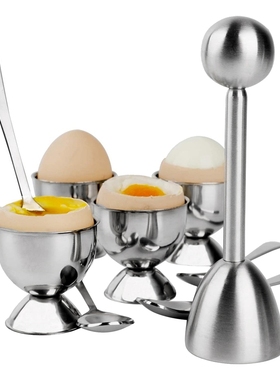 Stainless Steel Egg Cracker Topper Set,Hard Boiled Eggs