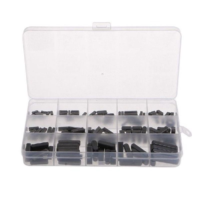 140 Pcs Stainless Steel Drive Shaft Key Round Ended Feather