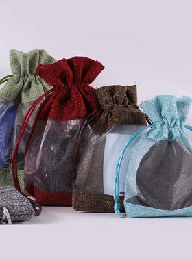 New Linen Cloth Drawstring Bag High Quality Wedding Party
