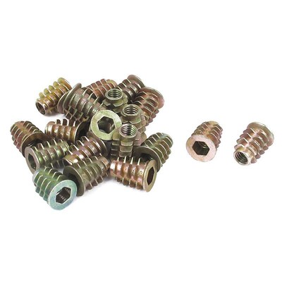 20 pieces M6x 15mm hexagon socket screw thread insert nut fo