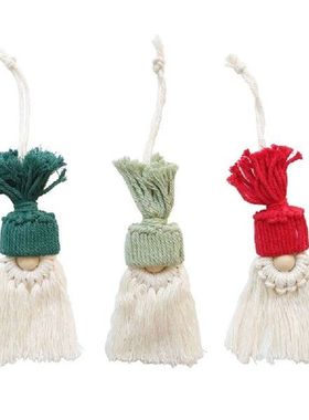 K1MF Dekorasi Kurcaci Gantung Pohon Natal Gnome Rajutan