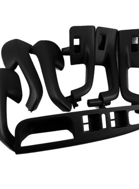 7PCS Black Interior Handle Door Grab Window Switch Bezel Cov