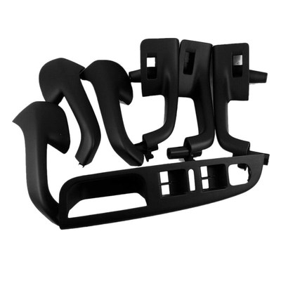 7PCS Black Interior Handle Door Grab Window Switch Bezel Cov