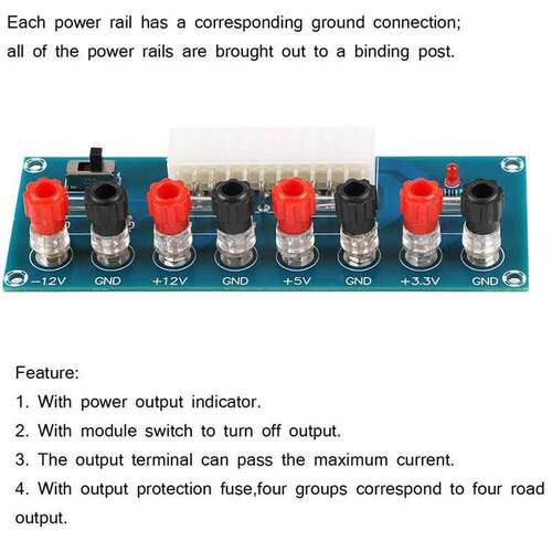 24 Pins Atx Benchtop Board Computer Pc Power Supply Breakout