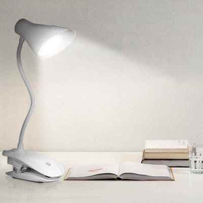 Clip On LED Table Lamp Reading Light 3 Brightness Levels USB