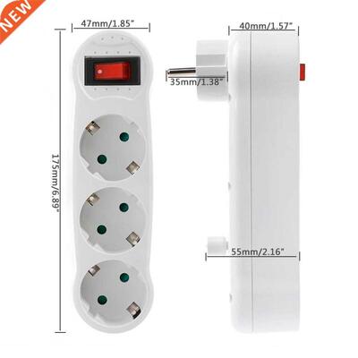 16A European Type Conversion Plug 1 TO 3 Way EU Standard Pow