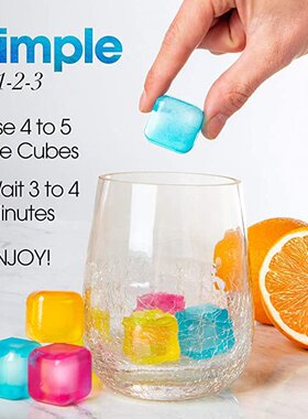 10pcs Multicolour Plastic Reusable Ice Cubes Non Diluting