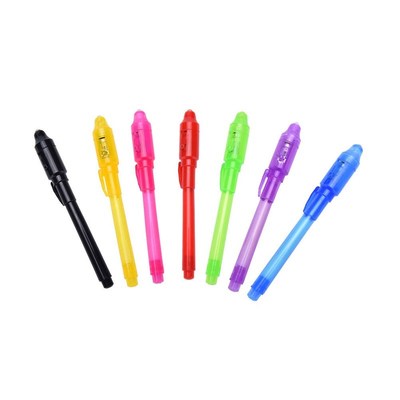 1PC Invisible Ink Pen UV Black Light Combo 2 in 1 Invisible