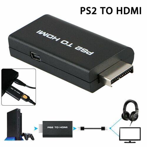 2Pcs PS2 to HDMI o Video Cable Converter Adapter with 3.5mm