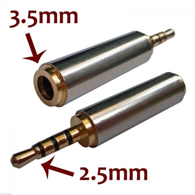 1Pc Stereo Audio Headphone Adapter Gold 2.5 mm Male to 3.5