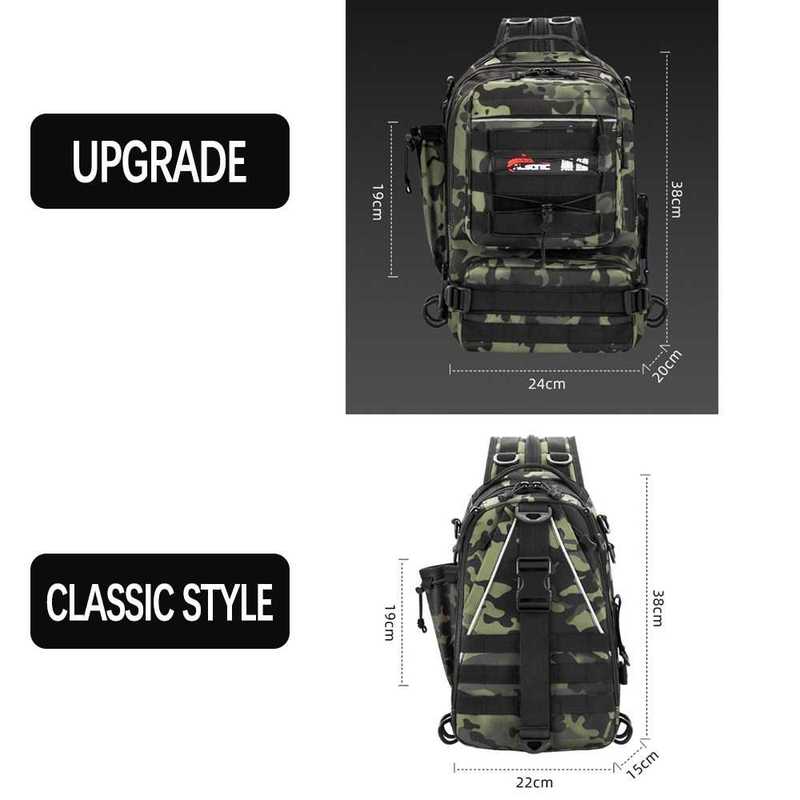 Crossbody Multifunction Fishing Bag Waterproof Tactical Back