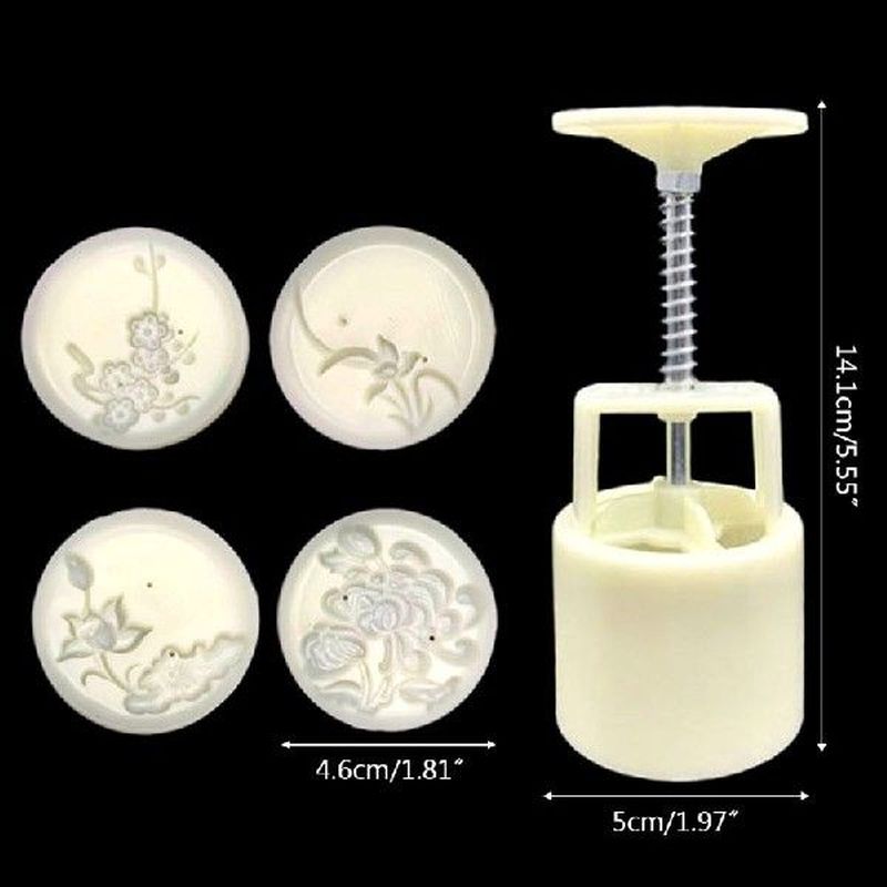 50g Moon Cake Mold 4 Plum Orchid Stamps Mooncake Hand
