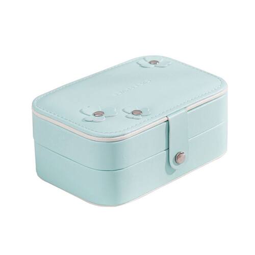 2-Layer Travel Portable Jewelry Box Earrings Ring Necklace