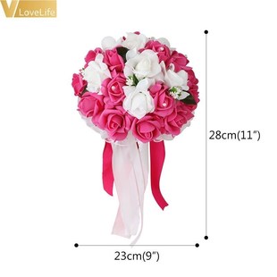 Wedding Bouquet Bridal Bridesmaid Artificial Silk Rose Flowe