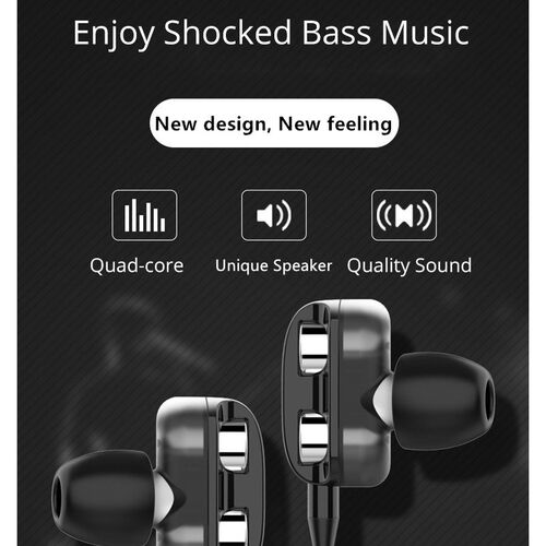 Dual Speaker Wired Earphone Headset For iPhone 6 5 5S 4 Sams