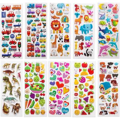 3D Stickers for Kids Toddlers 20/8 Different Sheets 3D Puff