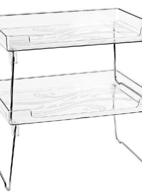 Clear Stackable Shelf, Kitchen Counter And Cabinet Shelves,