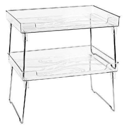 Clear Stackable Shelf, Kitchen Counter And Cabinet Shelves,