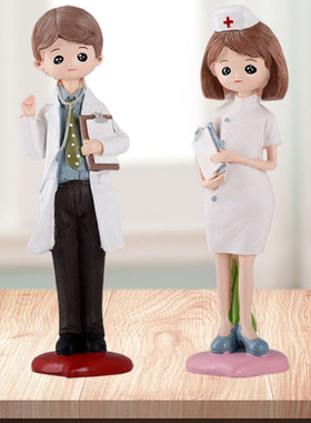 Creative Resin Doctor Nurse Model Ornament Artificial Craft