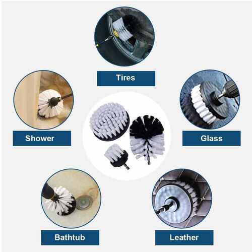 3/4/5 Pcs Drill Power Scrub Clean Brush For Leather Plastic